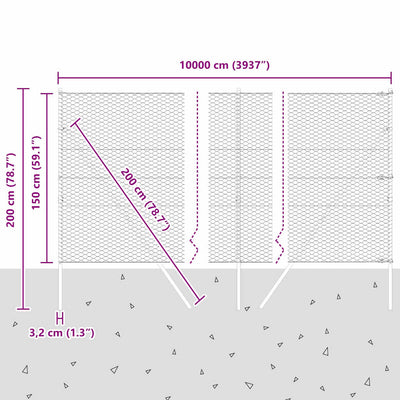 Aita paalujen kanssa Harmaa 1.5 x 100 m