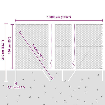 Aita paalujen kanssa Harmaa 1.6 x 100 m