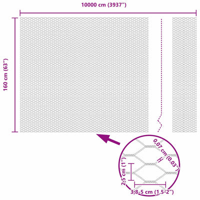 Aita paalujen kanssa Harmaa 1.6 x 100 m
