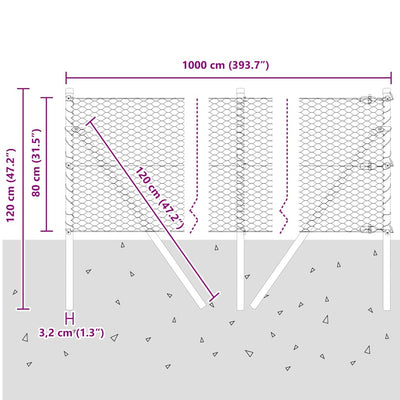 Aita paalujen kanssa Hopea 0.8 x 10 m