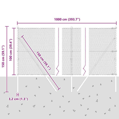Aita paalujen kanssa Hopea 1 x 10 m