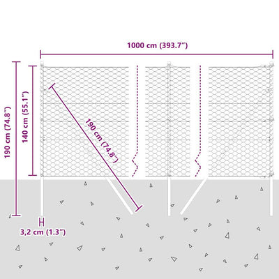 Aita paalujen kanssa Hopea 1.4 x 10 m
