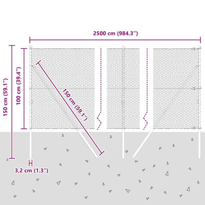 Aita paalujen kanssa Hopea 1 x 25 m