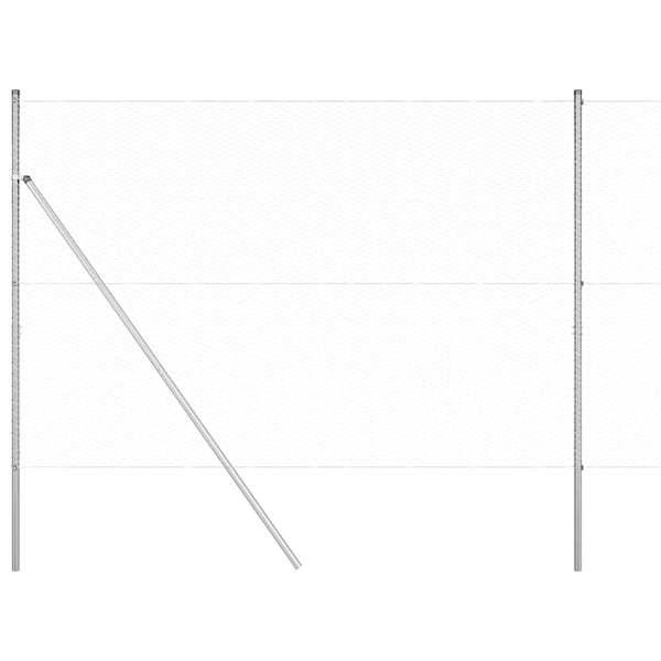Kuusikulmainen aidan maapohjauskappale 25 x 1,5 m Hopea Verkko