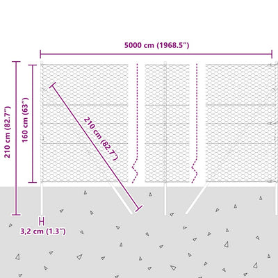 Aita paalujen kanssa Hopea 1.6 x 25 m