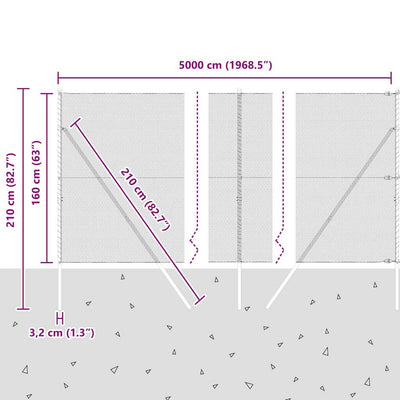 Aita paalujen kanssa Hopea 1.6 x 50 m