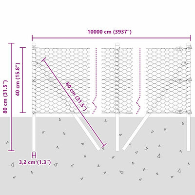 Aita paalujen kanssa Hopea 0.4 x 100 m