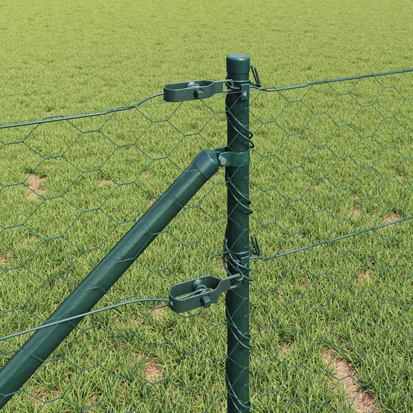 Kuusikulmainen aita pylväällä 10 x 0,6 m PVC-pinnoitettu teräs