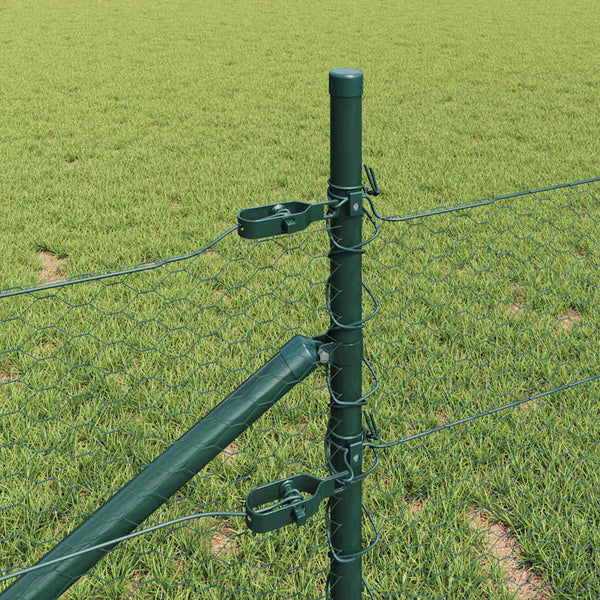 Kuusikulmainen aita pylväällä 25 x 0,5 m PVC-pinnoitettu teräs