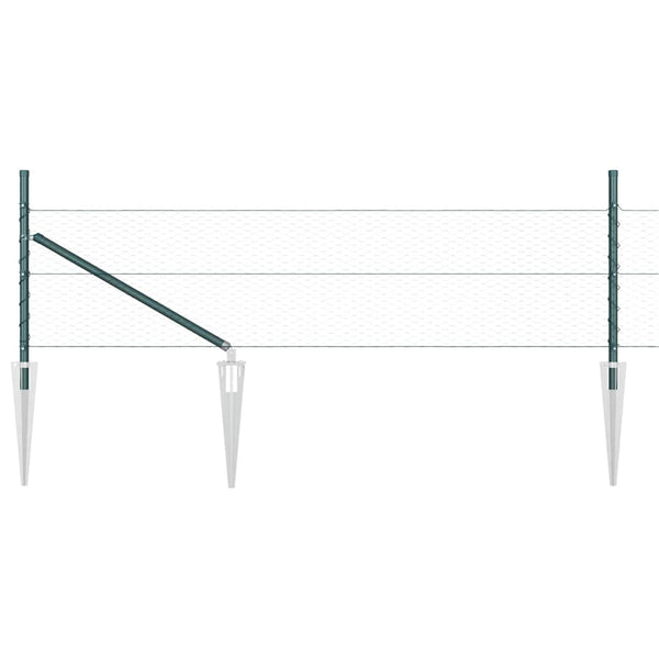 Kuusikulmainen aita pylväällä 25 x 0,5 m PVC-pinnoitettu teräs