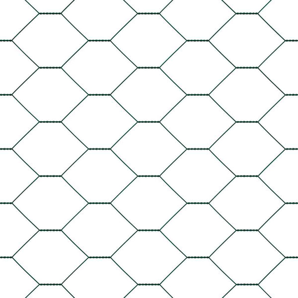 Kuusikulmainen aita pylväällä 25 x 0,5 m PVC-pinnoitettu teräs
