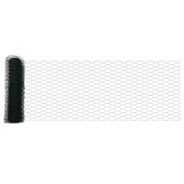 Kuusikulmainen aita pylväällä 25 x 0,5 m PVC-pinnoitettu teräs