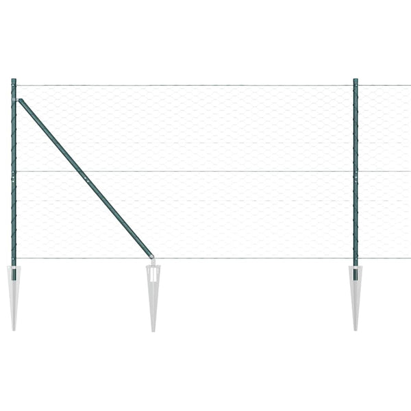 Kuusikulmainen aita pylväällä 25 x 1,2 m PVC-pinnoitettu teräs