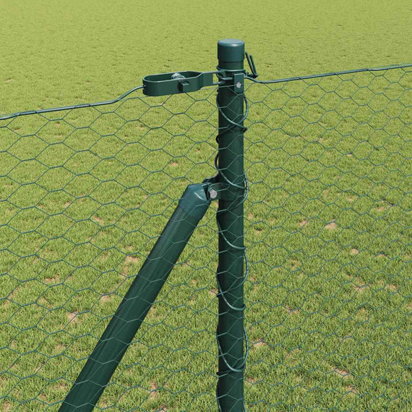 Kuusikulmainen aita pylväällä 25 x 1,5 m PVC-pinnoitettu teräs