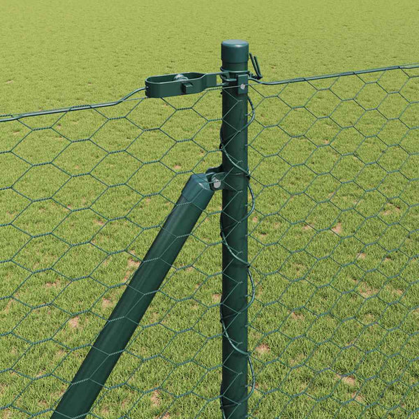Kuusikulmainen aita pylväällä 25 x 1,5 m PVC-pinnoitettu teräs