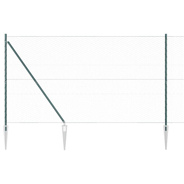 Kuusikulmainen aita pylväällä 25 x 1,5 m PVC-pinnoitettu teräs