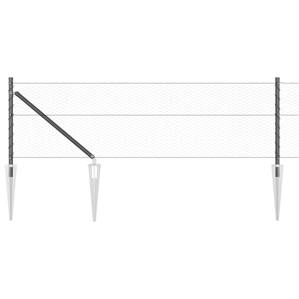 Kuusikulmainen aita pylväällä 10 x 0,6 m PVC-pinnoitettu teräs