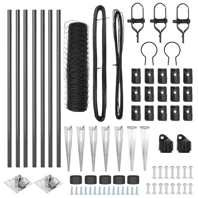 Aita paalujen kanssa Harmaa 0,6 x 10 m