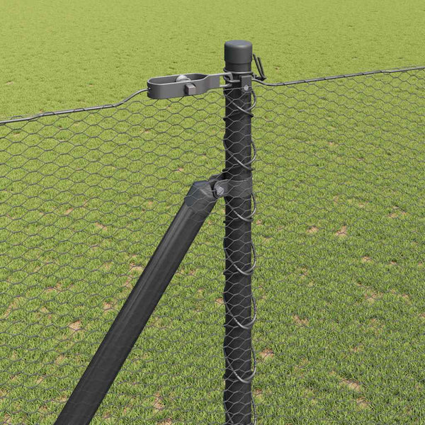 Kuusikulmainen aita pylväällä 10 x 1,5 m PVC-pinnoitettu teräs