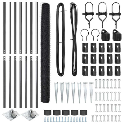 Aita paalujen kanssa Harmaa 1.5 x 10 m