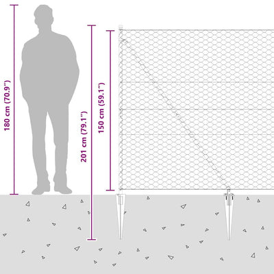 Aita paalujen kanssa Harmaa 1.5 x 10 m