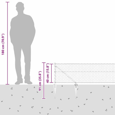 Aita paalujen kanssa Harmaa 0,4 x 25 m
