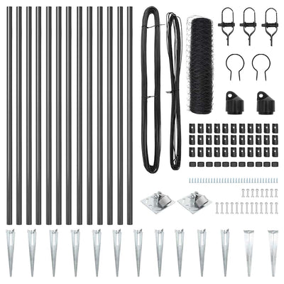 Aita paalujen kanssa Harmaa 0.5 x 25 m