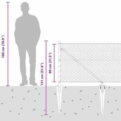 Aita paalujen kanssa Harmaa 0.8 x 25 m