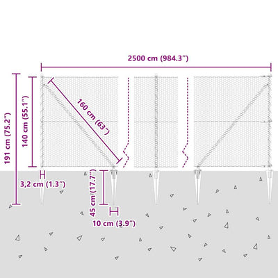 Aita paalujen kanssa Harmaa 1.4 x 25 m
