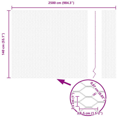 Aita paalujen kanssa Harmaa 1.4 x 25 m