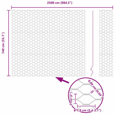 Aita paalujen kanssa Harmaa 1.4 x 25 m