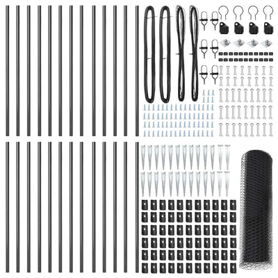 Aita paalujen kanssa Harmaa 0.4 x 50 m