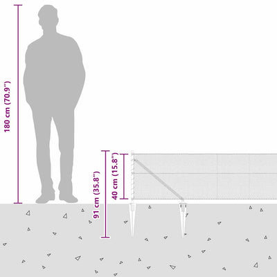Aita paalujen kanssa Harmaa 0.4 x 50 m