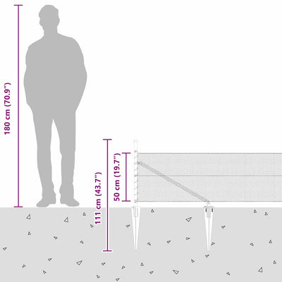 Aita paalujen kanssa Harmaa 0.5 x 50 m