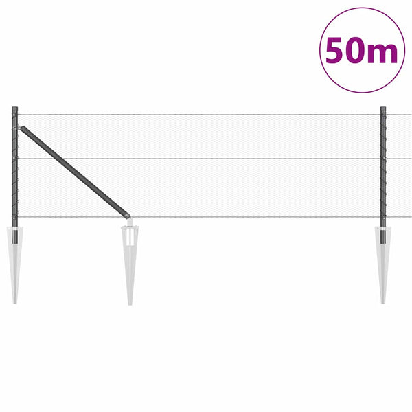 Kuusikulmainen aita pylväällä 50 x 0,6 m PVC-pinnoitettu teräs