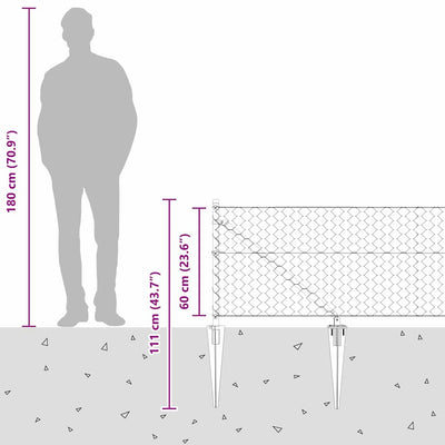 Aita paalujen kanssa Harmaa 0.6 x 50 m
