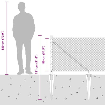 Aita paalujen kanssa Harmaa 0.8 x 50 m
