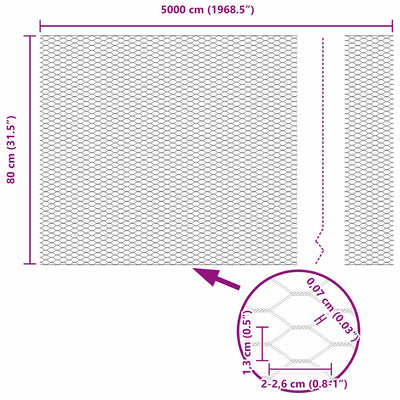 Aita paalujen kanssa Harmaa 0.8 x 50 m