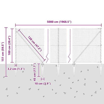 Aita paalujen kanssa Harmaa 1 x 50 m