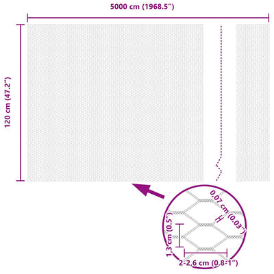 Aita paalujen kanssa Harmaa 1.2 x 50 m