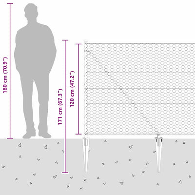 Aita paalujen kanssa Harmaa 1.2 x 50 m