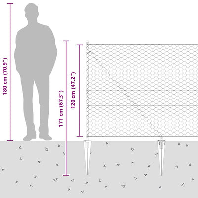 Aita paalujen kanssa Harmaa 1.2 x 50 m