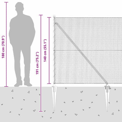 Aita paalujen kanssa Harmaa 1.4 x 50 m