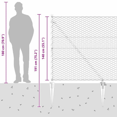 Aita paalujen kanssa Harmaa 1.4 x 50 m