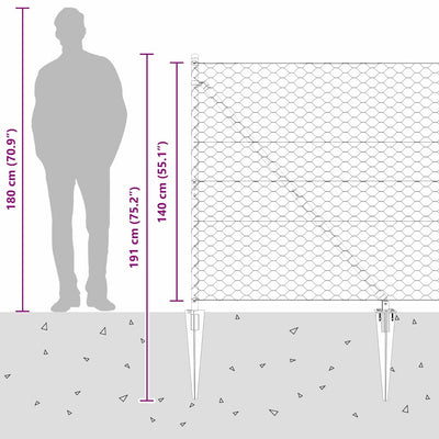 Aita paalujen kanssa Harmaa 1.4 x 50 m