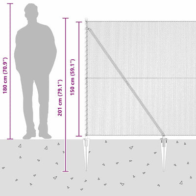 Aita paalujen kanssa Harmaa 1.5 x 50 m
