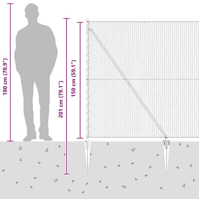 Aita paalujen kanssa Harmaa 1.5 x 50 m