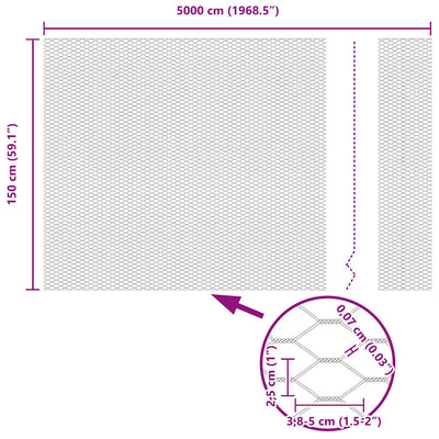Aita paalujen kanssa Harmaa 1.5 x 50 m