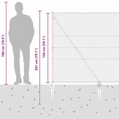 Aita paalujen kanssa Harmaa 1.5 x 50 m