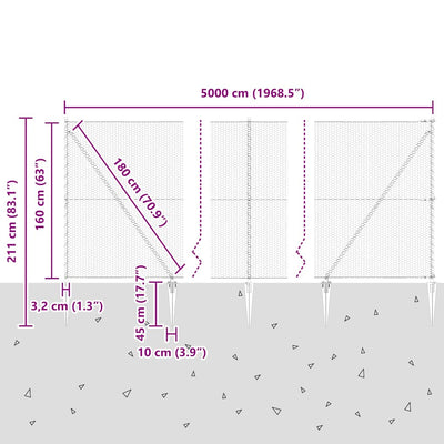 Aita paalujen kanssa Harmaa 1.6 x 50 m